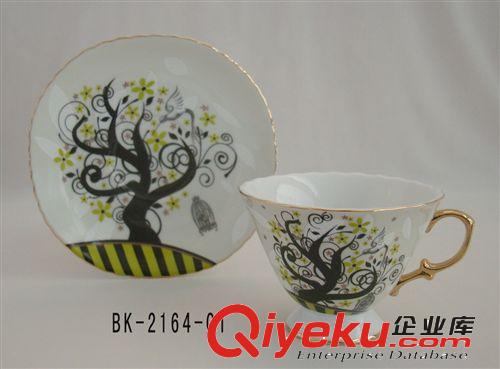 厂家直销，gd陶瓷咖啡杯具，浮雕，骨瓷，套装 花茶末，加金