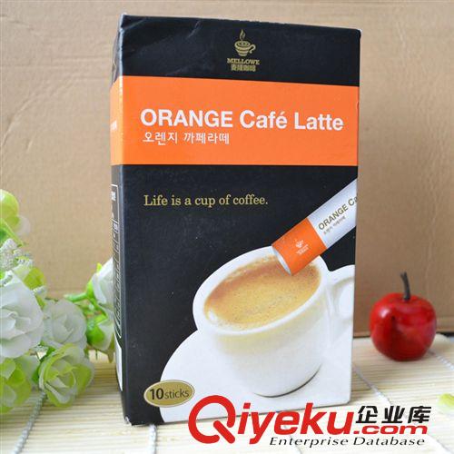 韩国进口咖啡 麦隆橙香拿铁速溶咖啡 固体饮料 15克*10支/盒