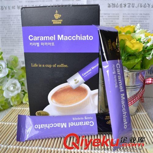 韩国进口咖啡 麦隆焦糖玛奇朵速溶咖啡 固体饮料 15克*10支/盒
