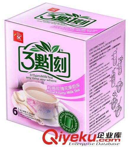 进口食品 台湾3点1刻玫瑰味奶茶 20G*6包/盒
