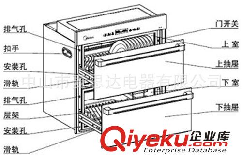 消毒柜厂家直销 嵌入式紫外线xd 广州樱花 OEM MSD-D11钢层1