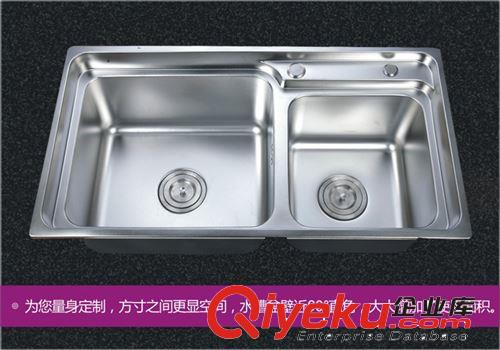 香港皇冠加厚304不锈钢拉丝水槽厨房洗菜盆套餐双槽10件套批发