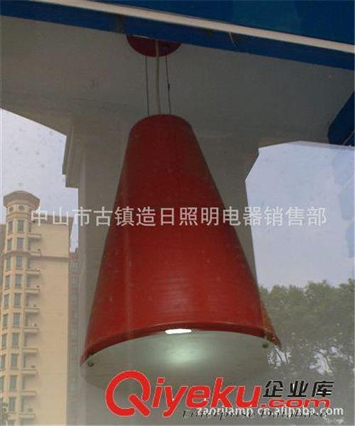酒店商场大堂用悬挂筒灯MPK632，红色外壳套件装45W节能灯。