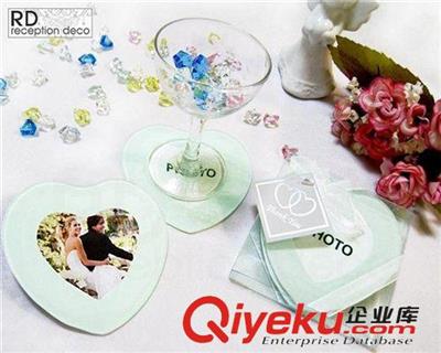 厂家直销创意婚庆游戏礼品 情人节礼品 心形插卡杯餐垫、杯垫