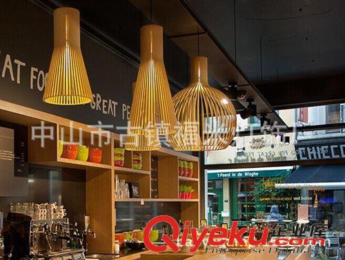 2014福米厂家直销现代手工实木鸟笼吊灯餐厅木制吊灯书房吧台吊灯原始图片2