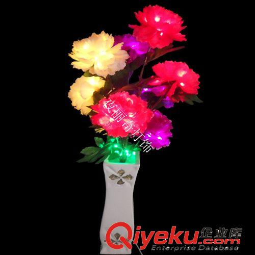 LED光纤玫瑰花、LED仿真花瓶灯 LED工艺花瓶灯 厂家专业生产