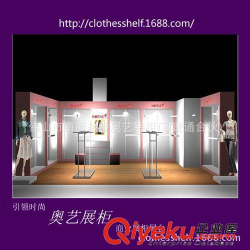 木质烤漆服装展示柜制作公司 服装公司展厅高密度板烤漆展柜定制原始图片3