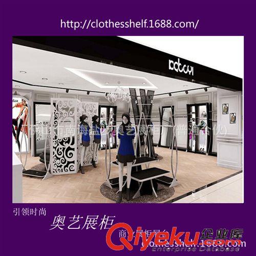 木质烤漆服装展示柜制作公司 服装公司展厅高密度板烤漆展柜定制