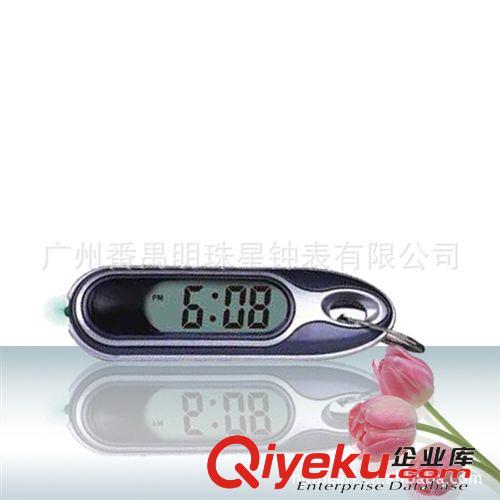 供应广告促销礼品电筒钥匙扣钟LCD日历迷你钟PM757