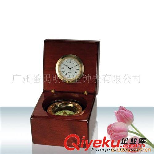 供应商务礼品 木盒式指南针钟PC180