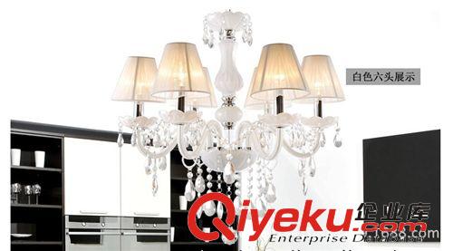 欧式水晶吊灯 现代简约水晶灯 客厅餐厅卧室吊灯白色温馨蜡烛灯具