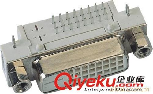 东莞电子厂家 DVI24+5 白胶90度母座插锁型，前壳镀镍  ROHS认证