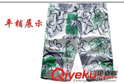 夏季休闲男士沙滩裤 宽松大裤衩五分裤 沙滩裤男印花运动短裤