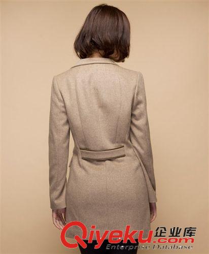厂家批发新品冬装加厚外贸原单韩版修身纯色女装毛呢大衣品质外套
