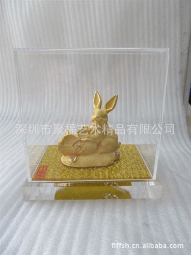 绒沙金工艺品 厂家直销绒沙金工艺品 生肖礼品 写实生肖兔