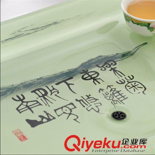 茶具 国艺 包邮钢化玻璃茶盘 排水 琉璃茶盘茶台托盘 功夫茶具长方形