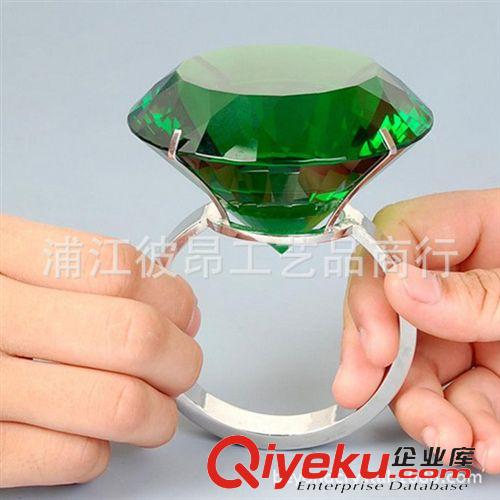 水晶钻石 80MM水晶大钻戒，求婚创意道具大钻石戒指结婚礼物，水晶刻字钻戒