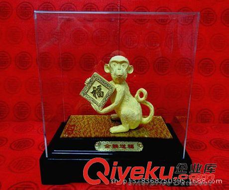 电铸绒沙金 厂家直销电铸绒沙金工艺礼品摆件动物生肖系列Q-D027金猴送福