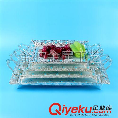 托盘、果盘 新款欧式奢华水晶感彩色玻璃果盘 装饰器皿水果盘现代装饰摆件