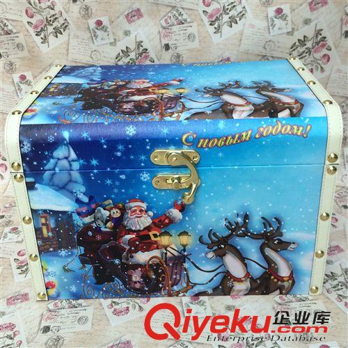 圣诞礼品盒 复古彩绘数码打印 圣诞卡通 密度板木盒 圣诞礼盒 收纳盒  厂家
