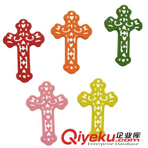 宗教系列 供应挂饰十字架 个性木十字架 彩色时尚木头十字架