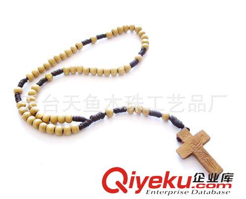 宗教系列 低价批发 木宗教项链 毛衣链 十字架耶稣木项链 可来样定制