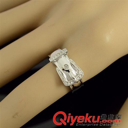 9月份新款 日韩范 潮人夸张 时尚流行 S925纯银奢华满钻微镶皮带 戒指环女