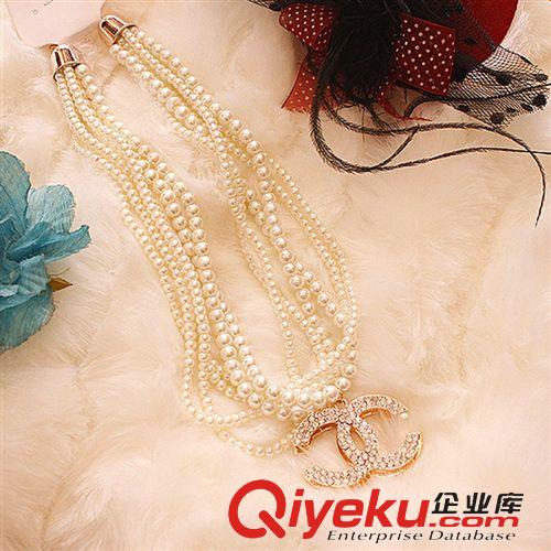 小饰品（做为礼物送给买家） 2013韩版可爱甜美gd水钻图案珍珠项链女式