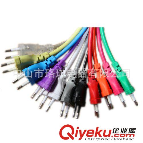 彩色PVC插头线系列 厂家直销彩色PVC电源插头线/欧规/美规国标插头线/两芯/三芯线