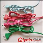 彩色PVC插头线系列 厂商供应彩色欧规美规国际插头线 彩色插头编织线 电源插头线