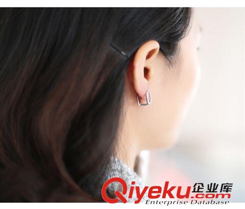2015年1月上新 gd工艺925纯银个性锆石双面耳环