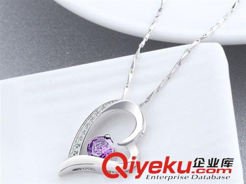 明星同款 欧美外贸 s925纯银锁骨项链女 银饰首饰品 天长地久锆石吊坠AL01