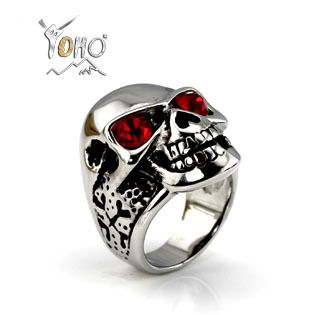 2014年9月新款 BOHO骷髅头复古欧美朋克风男士个性潮流钛钢戒指 原单戒指批发