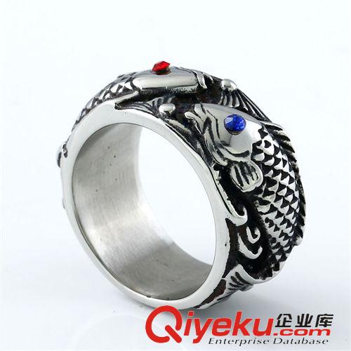 2014年9月新款 BOHO新款上市 双鱼个性钛钢戒指 年年有余日韩时尚戒指厂家批发