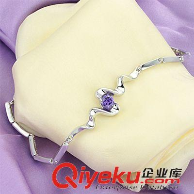 xscx价 奥地利水晶手链 创意饰品镀白金 女士手链批发 女式 DS814紫色钻