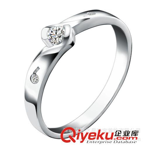 情侣专区 韩版 zp镶钻结婚戒指 925纯银情侣对戒 韩版男女银饰品QL684。