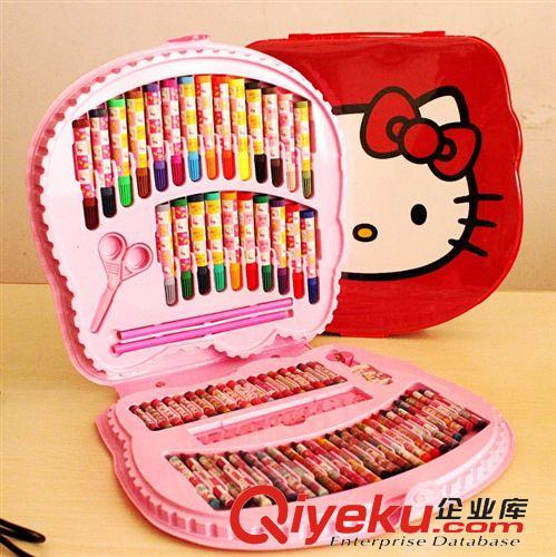    水彩笔套装 Hello Kitty儿童节礼物 儿童绘画套装蜡笔水彩笔画笔文具礼盒73样