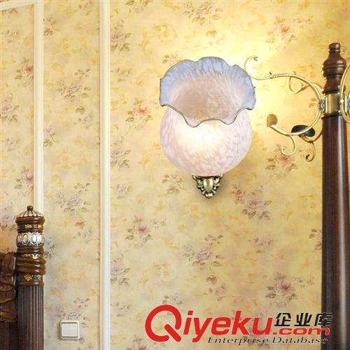 欧式系列 欧式壁灯床头灯具简约创意仿古美式田园客厅卧室工艺壁灯6003-1