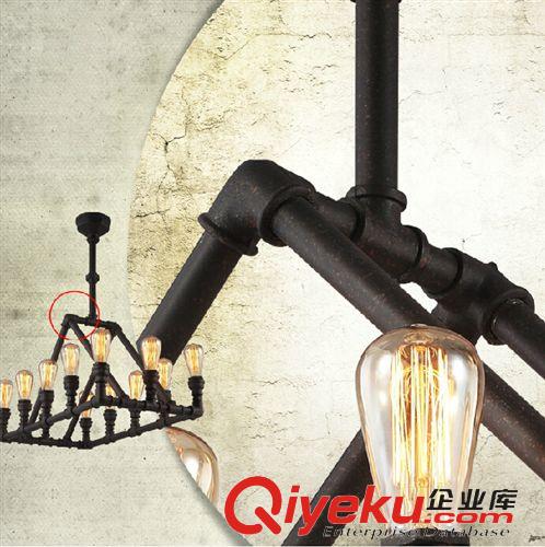 水管系列 LOFT美式乡村铁艺吊灯 工业复古灯具 简约创意客厅卧室灯 工程灯