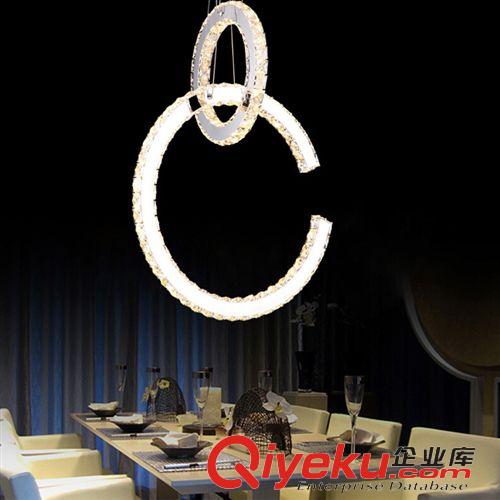 铝材系列 欧式LED水晶吊灯 现代简约创意圆形水晶灯 客厅餐厅酒店工程灯具