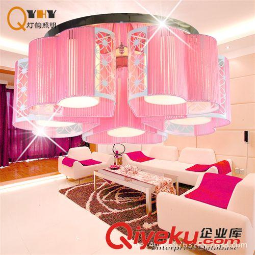 吸顶灯 LED卧室灯温馨创意吸顶灯客厅灯现代简约粉色圆形灯餐厅艺术顶灯