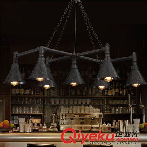 吊灯 Loft复古创意餐厅吧台灯 工业美式乡村酒吧灯 客厅卧室水管吊灯