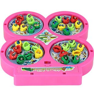 电动玩具 四盘钓鱼盘（转动会唱歌）宝宝眼手协调能力 儿童电动玩具0.25