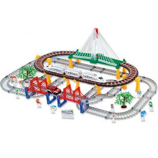 电动玩具 儿童超大型豪华模型玩具电动火车和谐号益智拼装轨道双层轨道2