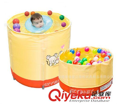婴儿水池/Baby pool 婴儿游泳池 保温加厚顶环充气支架夹网布折叠大圆形游泳桶