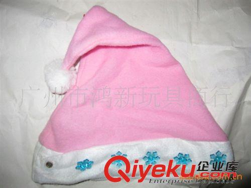 圣诞礼品系列 批发圣诞帽  无纺布粉色花边圣诞帽   圣诞节用品