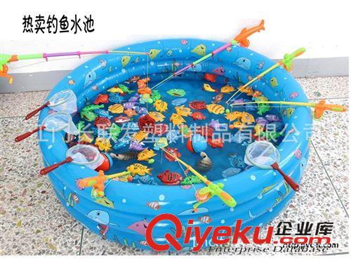 充气游泳池 工厂供应三环圆形充气水池 钓鱼玩具套装专用水池