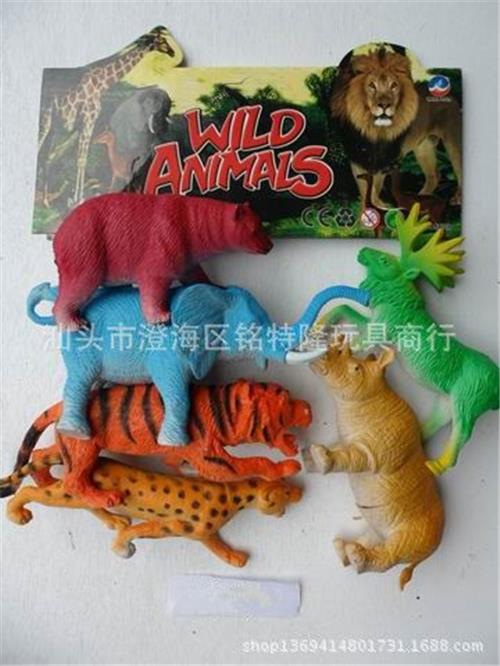 搪胶玩具 {zx1}爆款热卖 厂家供应 搪塑动物 野生动物(6寸混) 称斤玩具热卖