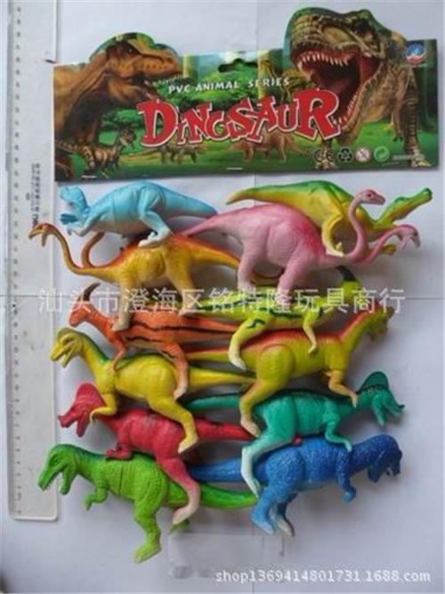 搪胶玩具 价真货实 新奇特搪胶动物 恐龙动物(12只6寸混装) 全网{zd1}价玩具