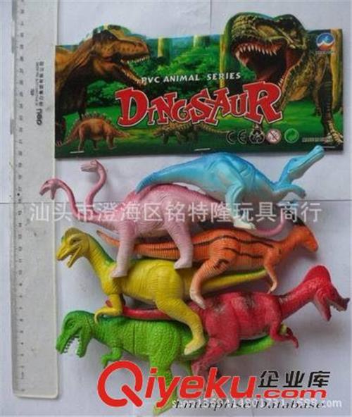 搪胶玩具 {zx1}爆款热卖 新款仿真恐龙模型玩具 恐龙动物(6只6寸混装)